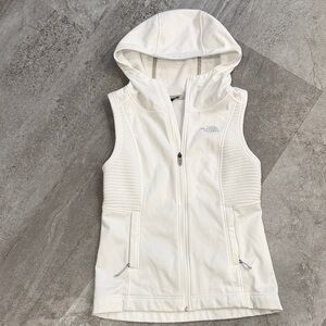 The North Face White Hooded Vest